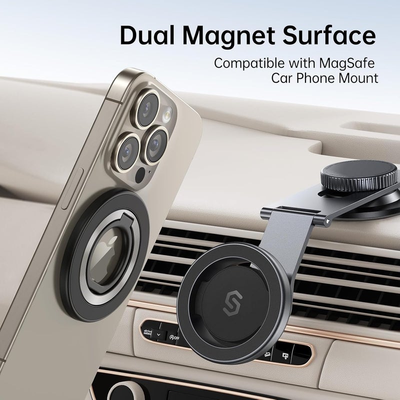 Syncwire Magnetic Phone Ring Holder for MagSafe, 360° Rotation Cell Phone Grip Stand Finger Ring Kickstand Two-Sided Magnet Compatible with iPhone 17 Pro Max 16 15 14 13 12 MagSafe Accessories - Image 3